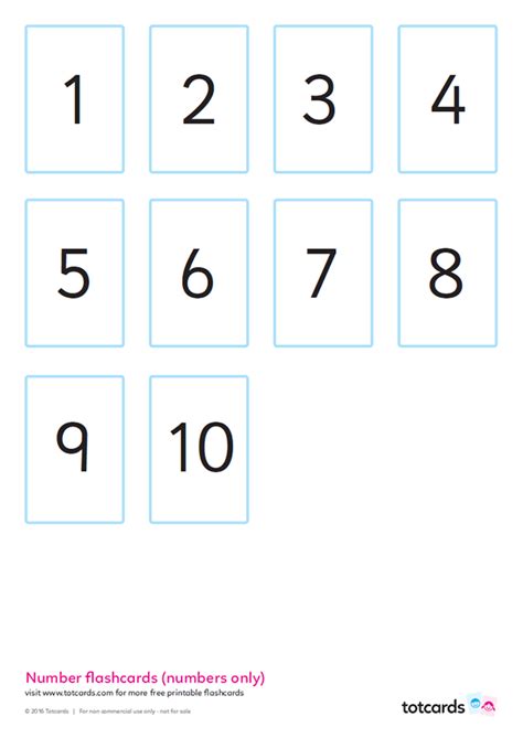 Printable Number Cards Printable Number Flashcards For 0 10 From