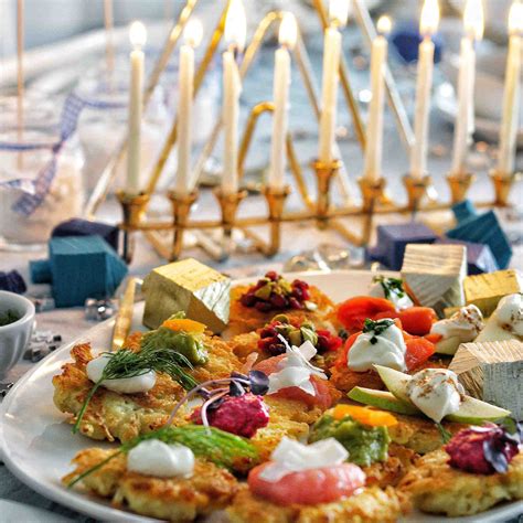 Host a Hanukkah Party With This DIY Latke Bar | Hanukkah party food, Hanukkah dinner, Hanukkah food