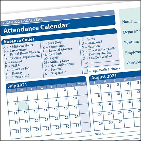 Complyright 2021 2022 Fiscal Year Attendance Calendar Yellow 8 12