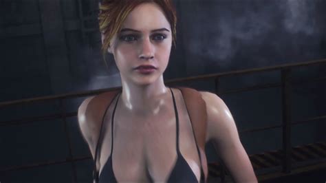 Resident Evil 2 Remake Claire Redfield Sexy Modular Black Bikini Mod And Gameplay Mgsv Quiet