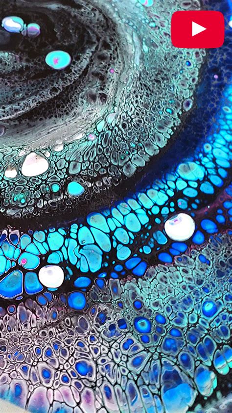 Galaxy Fluid Art With Amazing Cells Acrylic Pouring Technique