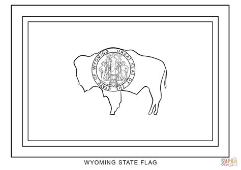 Wyoming State Flag Coloring Page Free Printable Coloring Pages
