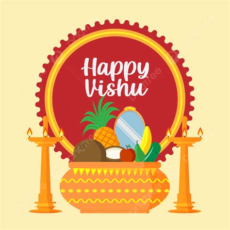 Beautiful Illustration Of Happy Vishu Vector Design Concept Background