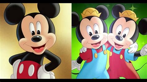 Mickey Mouse And His Twin Nephews Morty And Ferdie Fieldmouse Are