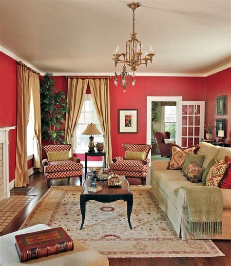 Red Living Rooms Design Ideas Decorations Photos