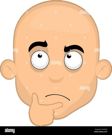 Vector Emoticono Ilustración De La Cara De Un Hombre Calvo De Dibujos