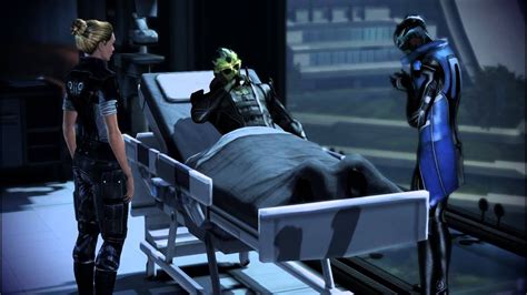 Mass Effect 3 Thane Dies In The Hospital Femshep Youtube