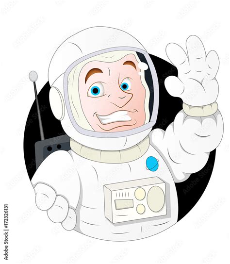 Cartoon Happy Astronaut Clip Art Cartoon Vector Stock Vector Adobe