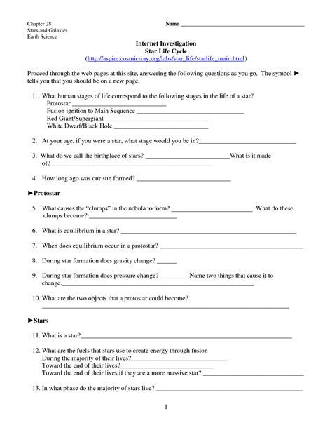 Submit your question, choose a relevant category and get a detailed answer for free. 14 Best Images of Evolution Of Stars Worksheet Answers ...