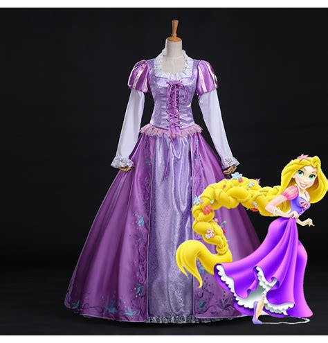 Disney Tangled Princess Rapunzel Adult Cosplay Costume Deluxe Dress