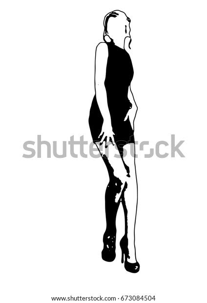 Silhouette Girl Sexual Pose Stock Illustration 673084504 Shutterstock