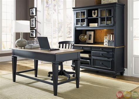 Bungalow Black Executive Home Office Furniture Desk Set