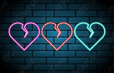 Broken Heart Neon Wallpaper