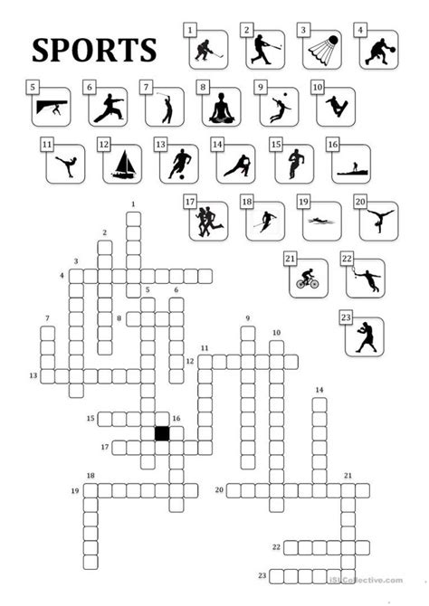 Sports Crossword Worksheet Free Esl Printable Worksheets Made