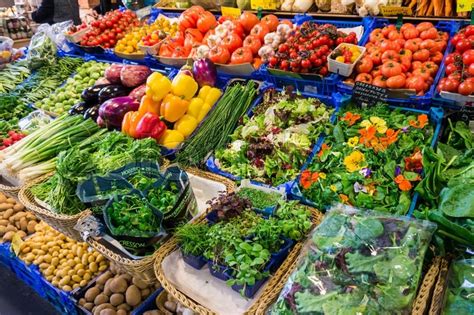 Fresh Vegetables Market Farmers Stock Image Colourbox