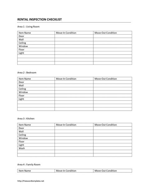 Printable Rental Inspection Checklist Template Printable Templates