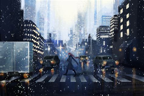 Anime Raining City Background Find The Best Anime City Background On