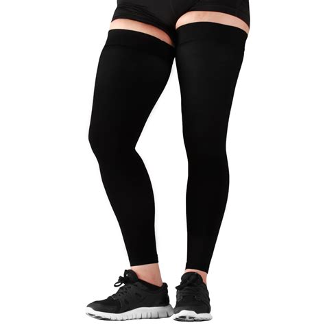 mojo compression unisex stockings leg circulation 20 30mmhg thigh hi leg sleeve grip top