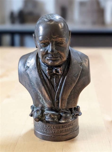 Bronze Gild Bust Of Sir Winston Churchill Empire Medals