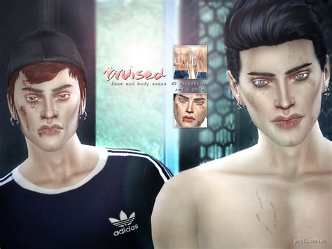 Sims 4 Ccs The Best Bruised Face Body Scars By Pralinesims