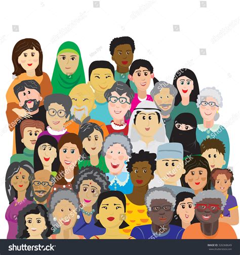 Vector Illustration Of A Large Group Of People Royalty Free Stock
