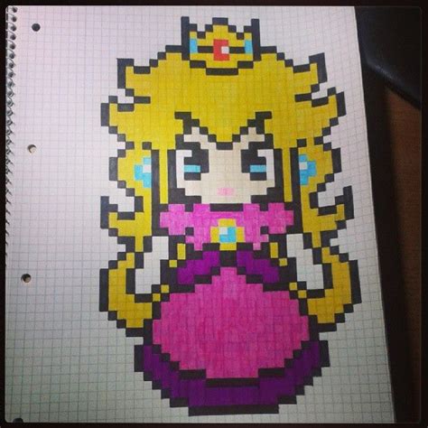 Dessin Pixel Princesse Peach