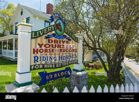 Michigan Mackinac Island Jacks Livery Stable Sign Drive Yourself