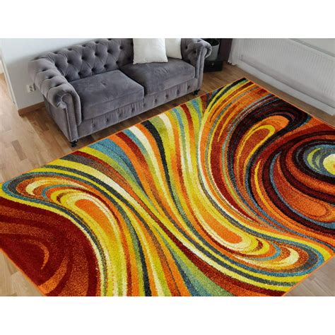 Hr Colorful Rainbow Area Rug 5x7 Rugs For Living Room Décor 2020 Rug Trends Bright Multi Modern