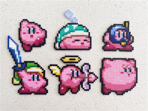 Kirby Pixel Perler Beads Art Can Be Fridge Magnet Keychain Etsy