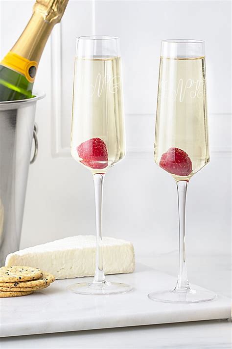 personalized monogram champagne estate glasses set david s bridal