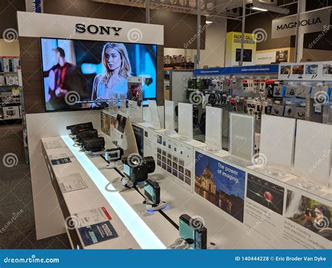 Sony Logo And Camera Display Inside Best Buy Store Editorial Stock