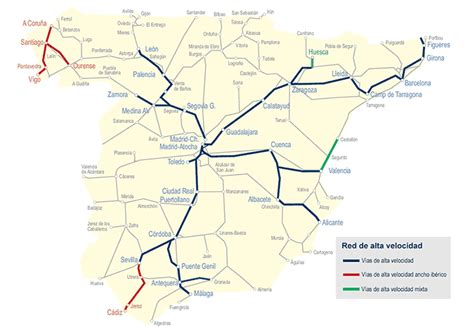Mapa Y Líneas De Trenes Renfe España 2019 Alvia Avant Altaria