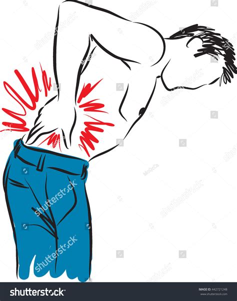 Man Back Pain Illustration Stock Vector Royalty Free 442721248
