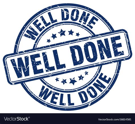 Well done stamp Royalty Free Vector Image - VectorStock