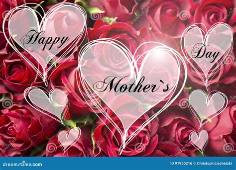 Happy Mother S Day Text Decorative Floral Heart Shape Mother Card With