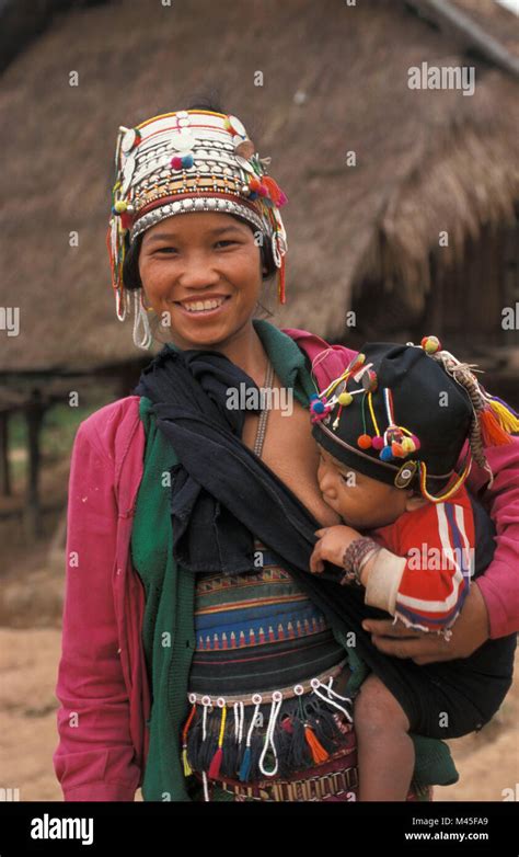 Laos Luang Namtha Near Muang Sing Hakha Or Akha Hill Tribe Woman