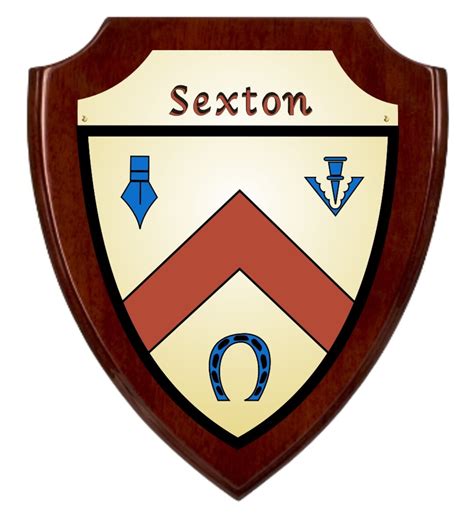 sexton irish coat of arms shield plaque rosewood finish etsy