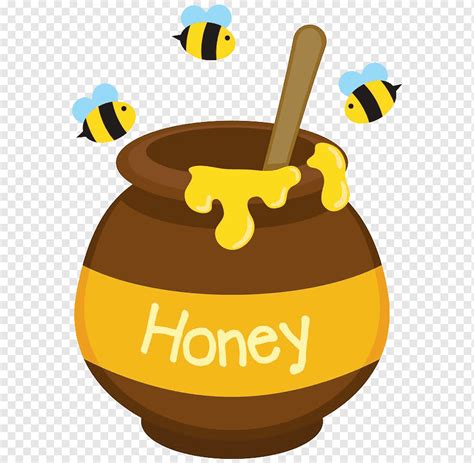Drei gelbe Bienen fliegen auf Honigglas, Winnie the Pooh Honigtopfglas