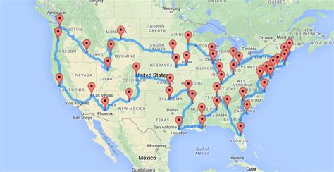 A Map Of The Optimal United States Road Trip That Hits Landmarks In All