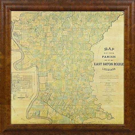 Sold Price Map Of The Parish Of East Baton Rouge Louisiana 20th C