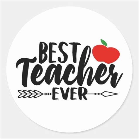 Best Teacher Ever Words Sticker
