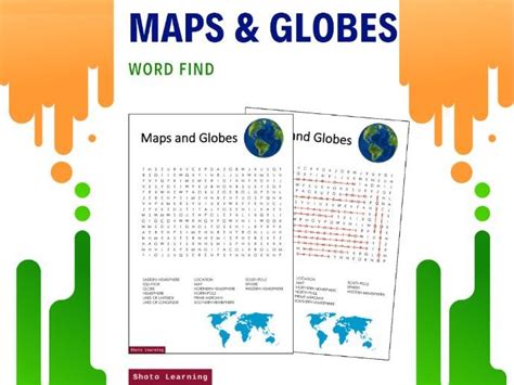 MAPS AND GLOBES SCIENCE ACTIVITY WORD FIND CROSSWORD SOLVER CROSS