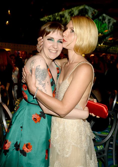 A Claire Danes Embraced Lena Dunham At An Emmys Afterparty Best Kisses At 2014 Award