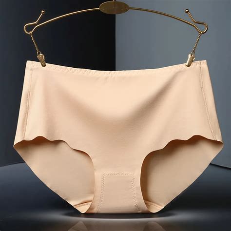 Aliexpress Com Buy Ice Silk Solid Women Panties Xl Large Size Seamless Lady Breifs Ruffle