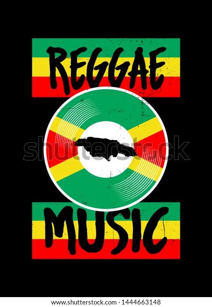 Reggae Music Vinyl Vintage Jamaica Distressed Stock Vector Royalty