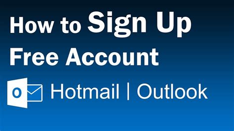 Hotmail Create New Account Create Outlook Email Youtube