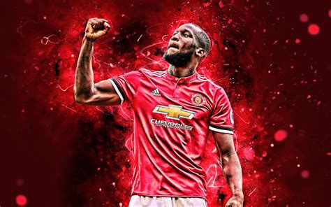 Download Wallpapers 4k Romelu Lukaku Joy Manchester United Fc Goal