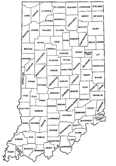 Map Of Indiana Counties Printable