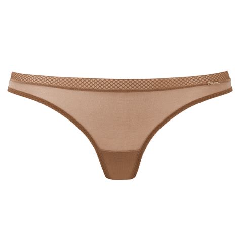 Gossard Glossies Sheer See Through Thong Panty Bronze 6276 Brz