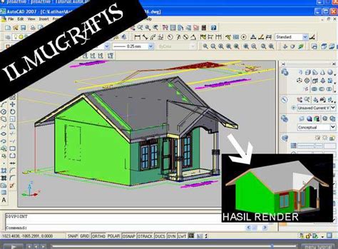 Gambar di atas bukan desain saya, cuma sebagai rumah contoh dengan bentuk vernakular. Video Tutorial Autocad 2007 Interior 3D untuk pemula ...